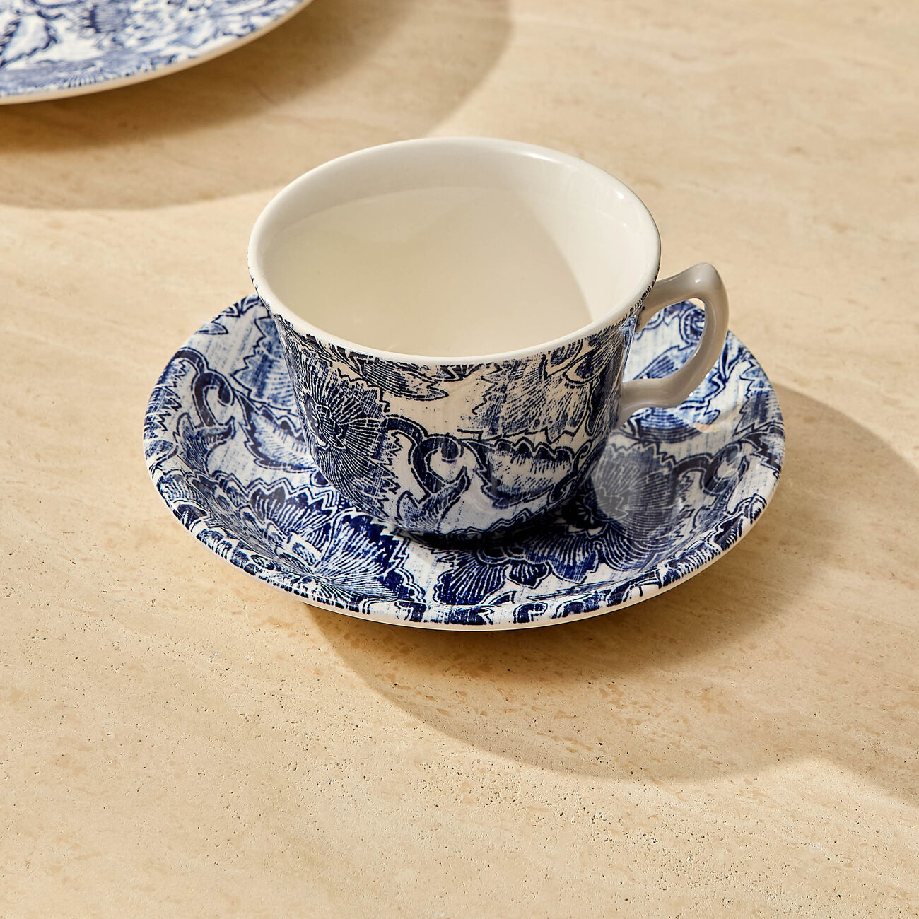 Faded Peony Tea Cups & Saucers Set of 2 ralph lauren home faded peony tea cups saucers set of 2