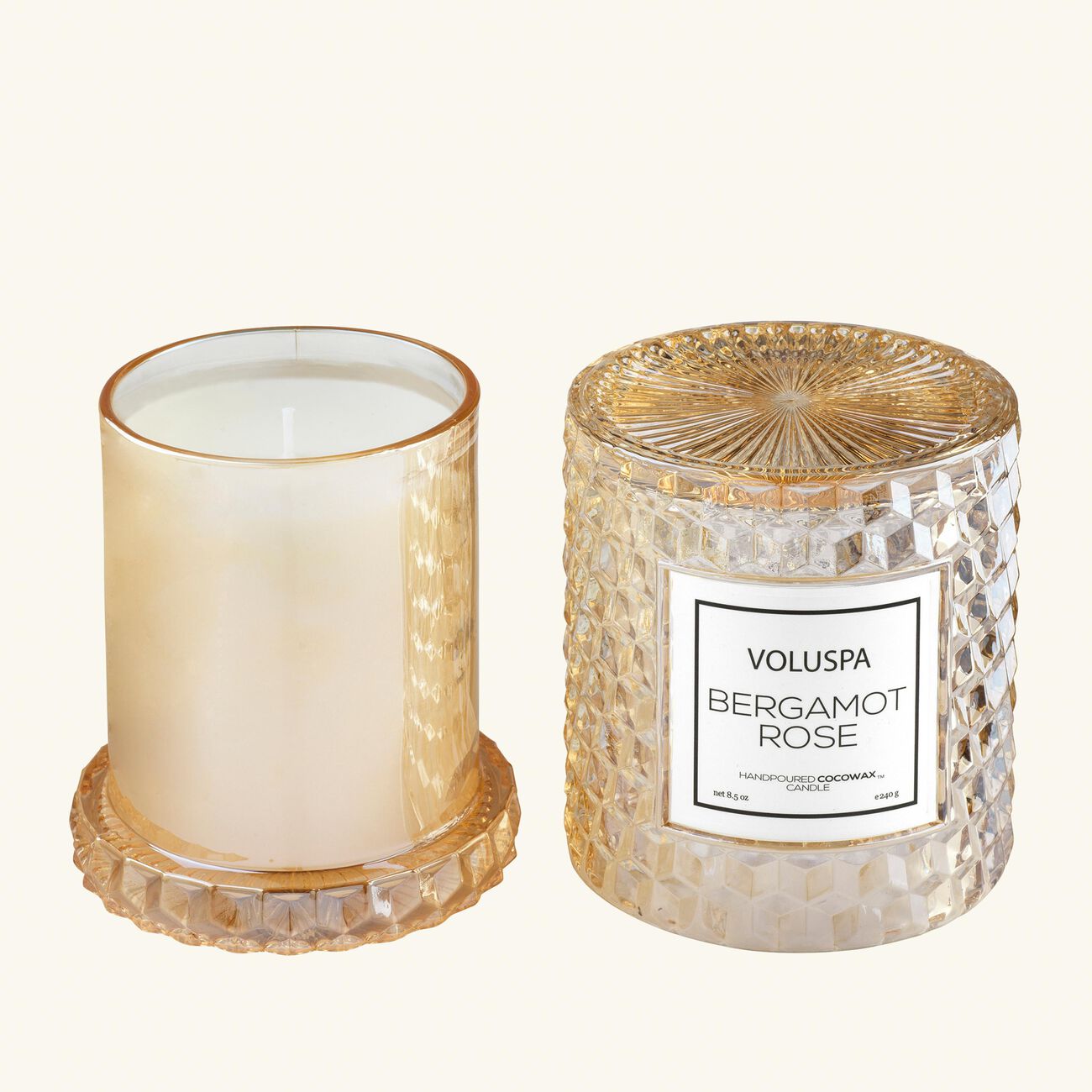 voluspa bergamot rose cloche candle