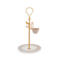 Peacock Extravaganza Gold & Caramel Tier Cookie Stand & Coffee Cup Holder, small