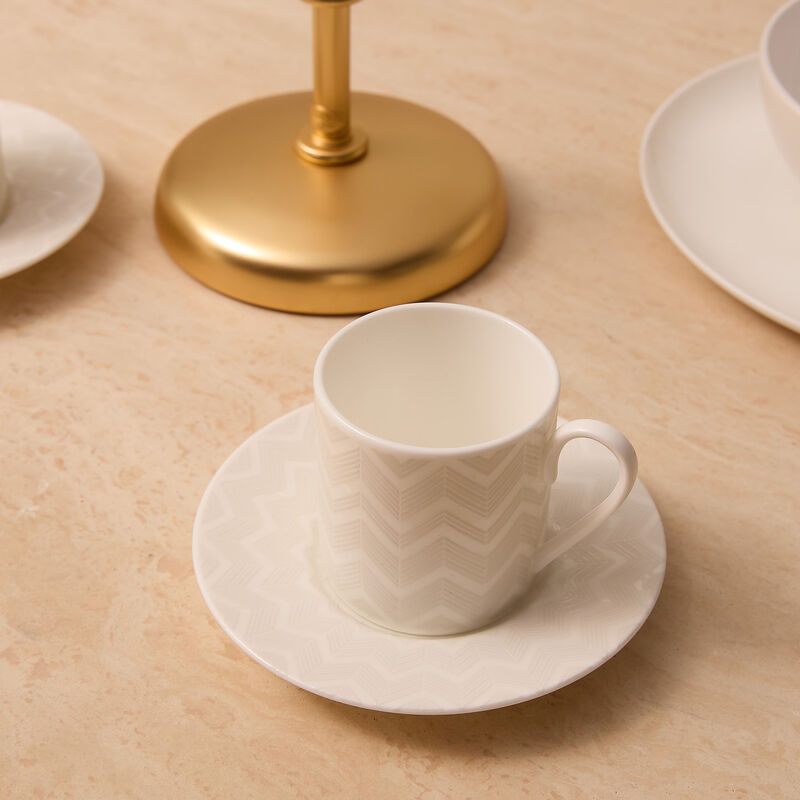missoni home zig zag coffee cup   saucer white set of 2