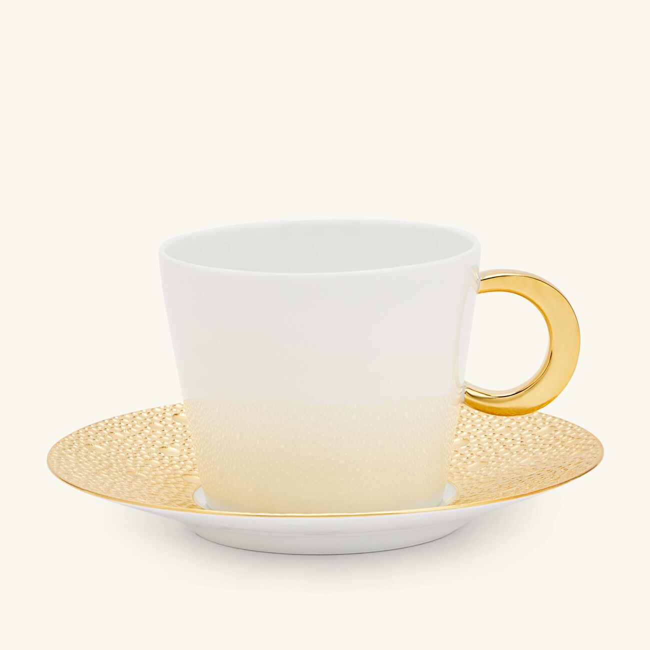 bernardaud ecume tea cup   saucer gold