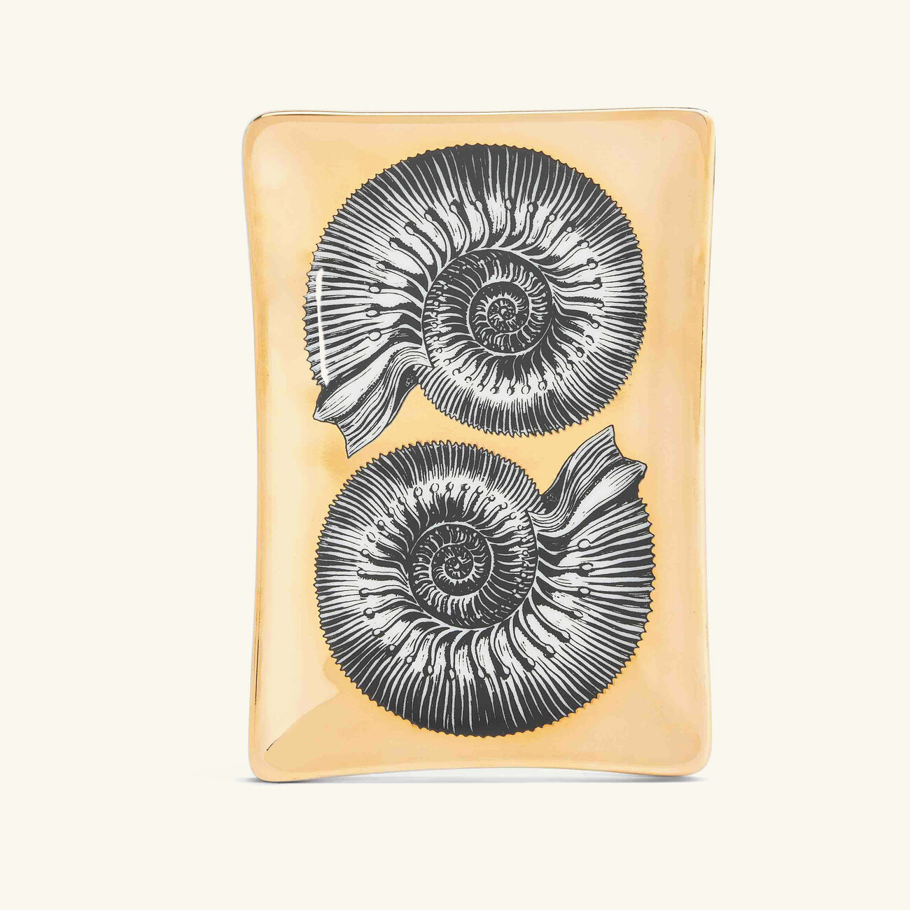 Giro di Conchiglie Ashtray Rectangular Small Gold fornasetti giro di conchiglie ashtray rectangular small gold