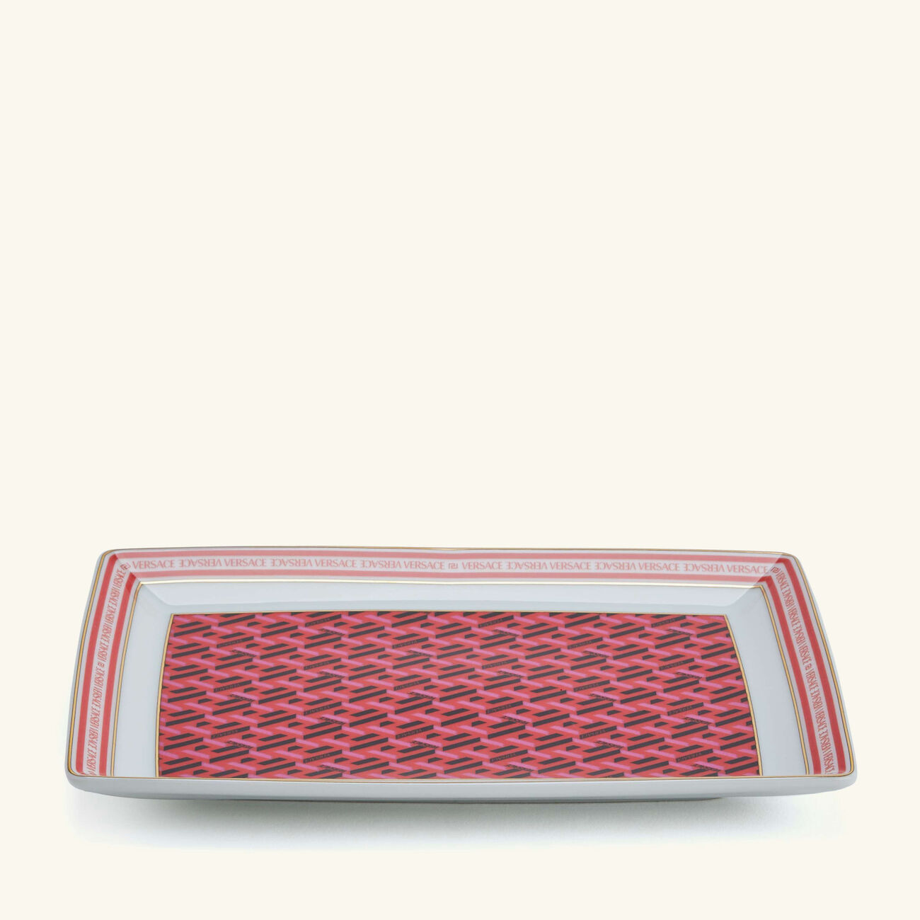 فيرساتشي طبق الضيافة لا جريكا سيغنتشر مستطيل أحمر 21 سم