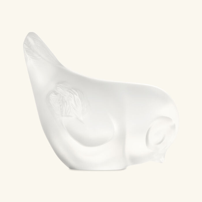 lalique piou head down sculpture small clear