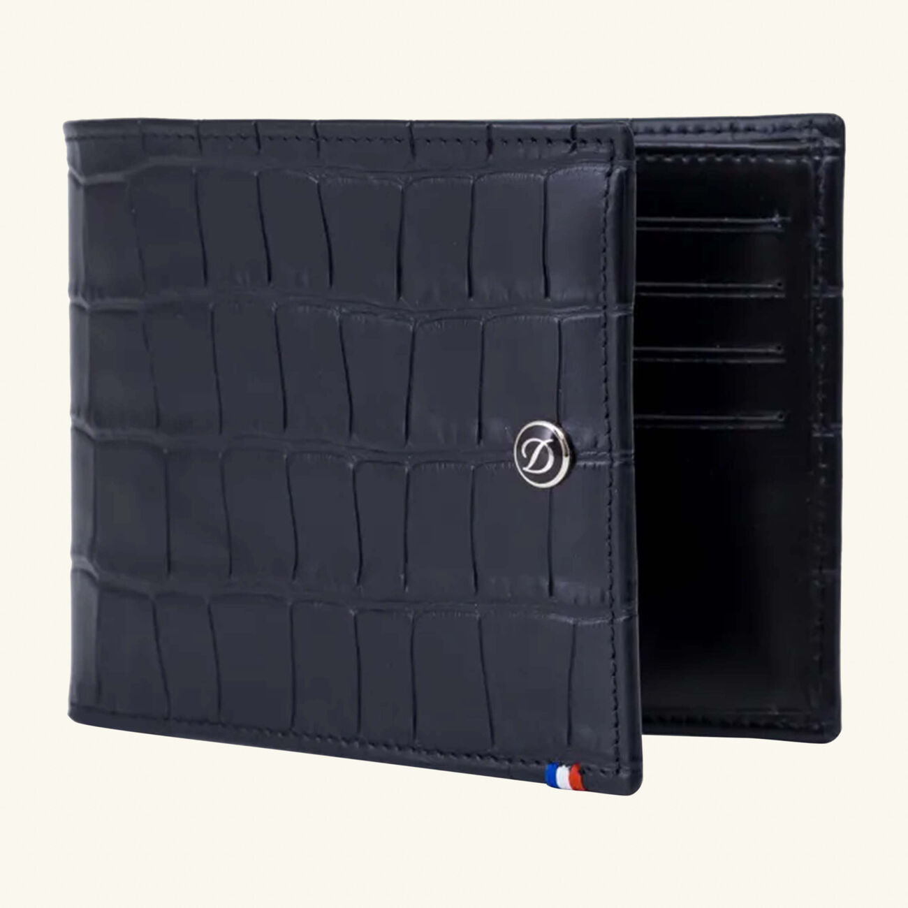 Croco Dandy Leather Wallet Black st dupont croco dandy leather wallet black