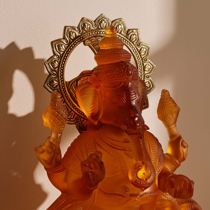 daum ganesh sculpture extra large amber