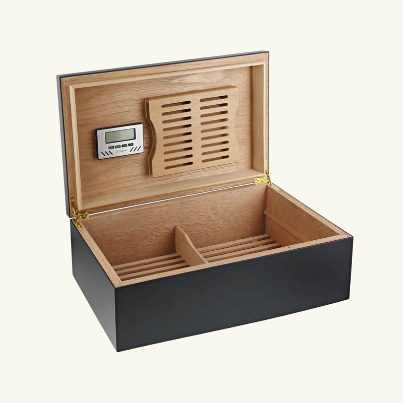 Premium Cigar Humidor Box Black st dupont premium cigar humidor box black