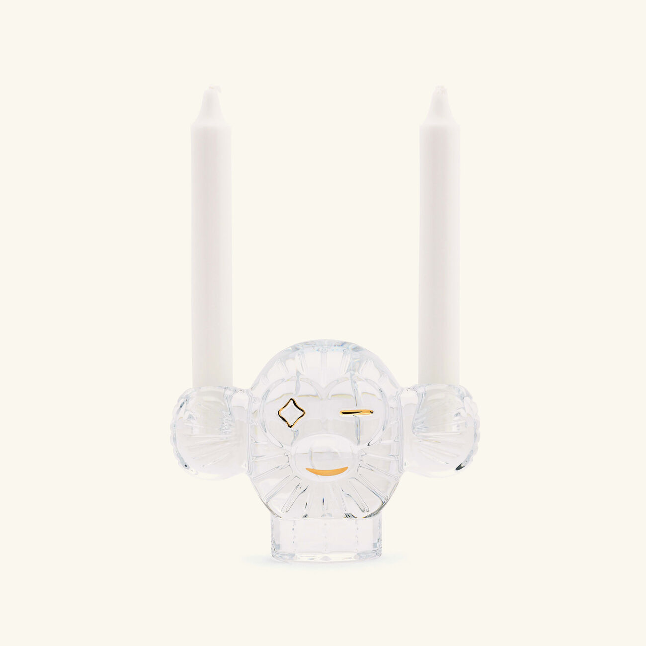 baccarat faunacrystopolis monkey candle holder clear