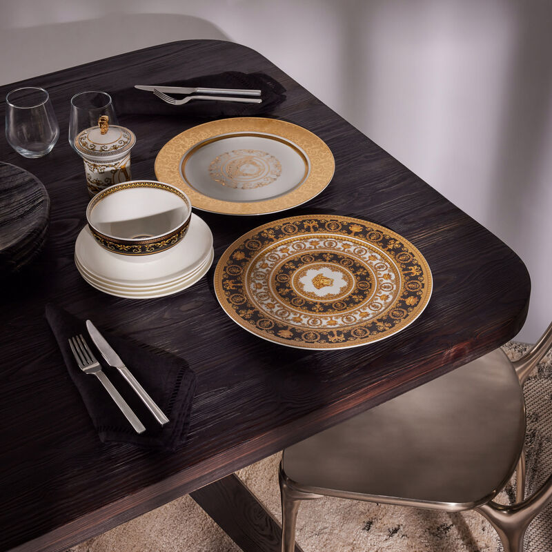 فيرساتشي طبق آي لاف باروك كبير دائري باللون الذهبي 33 سم