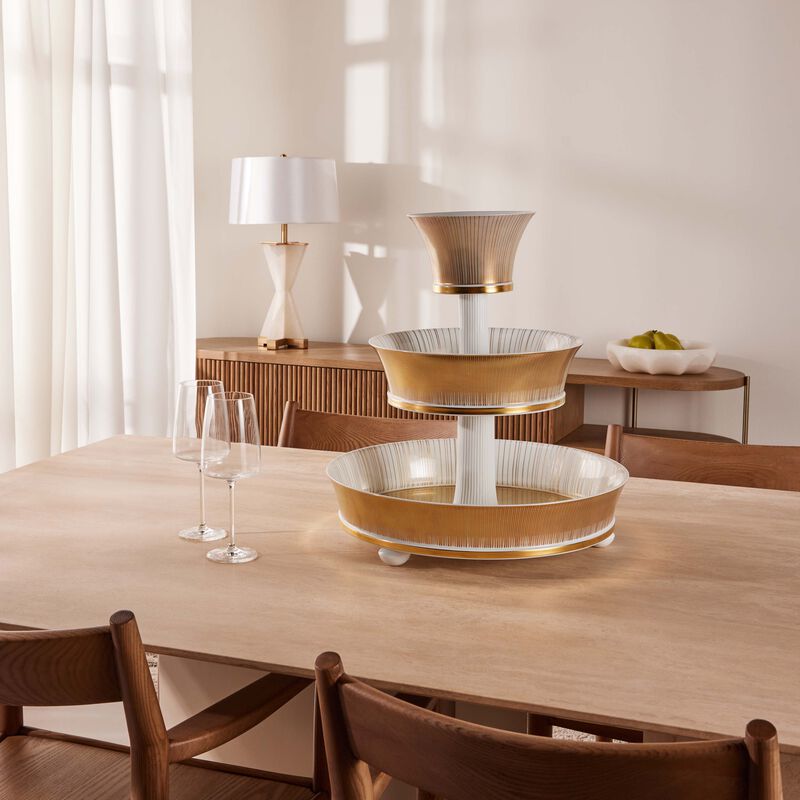 bernardaud sol cake stand gold