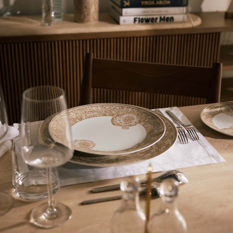 فيرساتشي طبق الطعام المستدير باروكو بلون البيج   28 سم