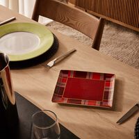 Tartan Tray Rectangular Small Red bernardaud tartan tray rectangular small red