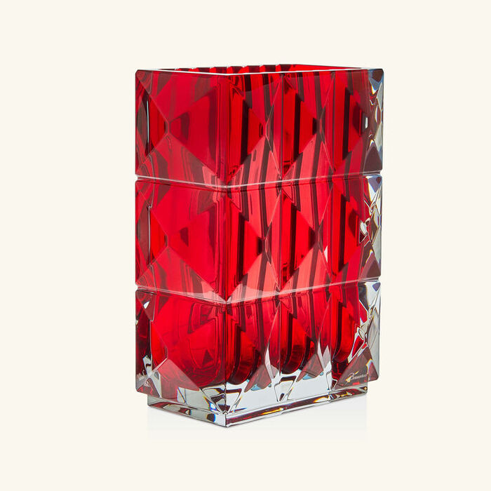 baccarat louxor vase rectangular small red