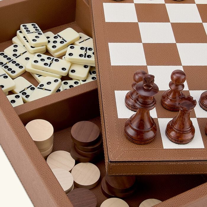 giobagnara triple game box chess draughts domino