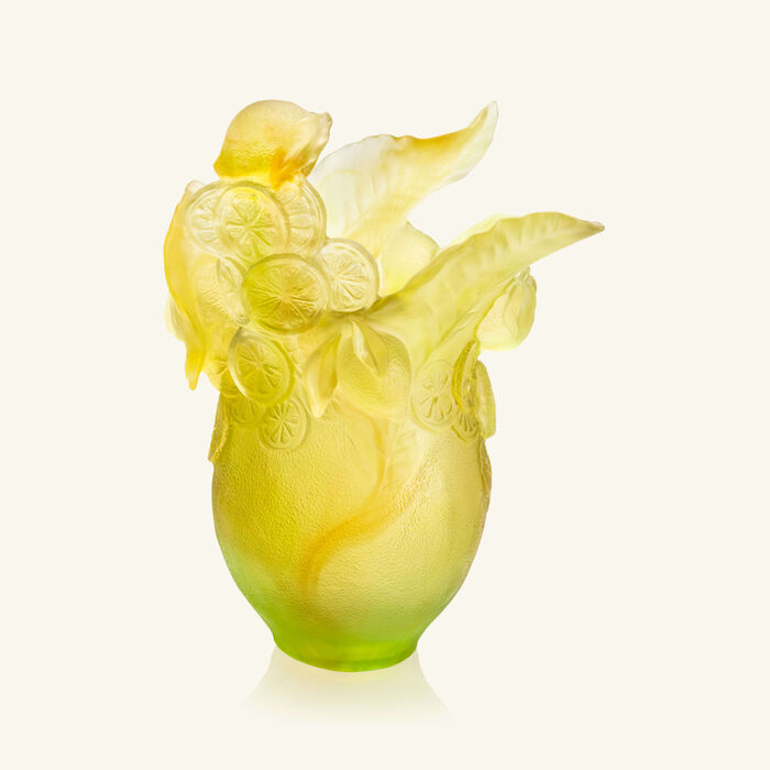 daum citrus vase extra large yellow limited edition