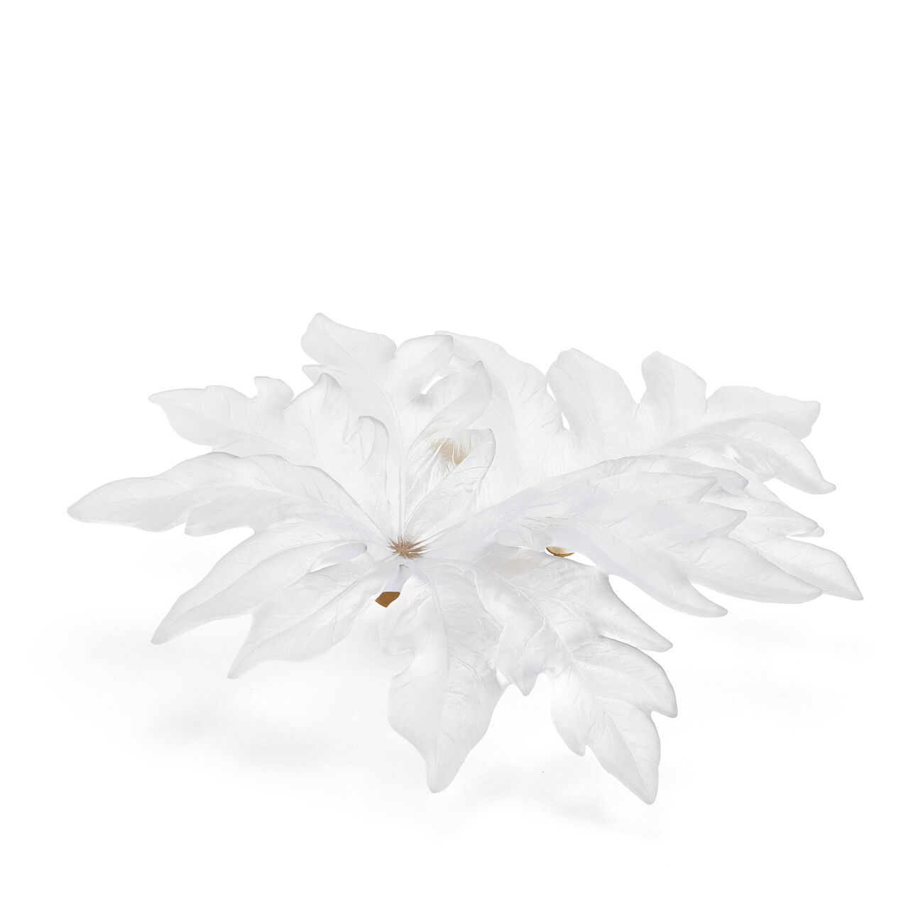 daum born o wall leaf figurine large white