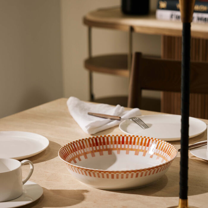 bernardaud terra rosa vegetable dish round orange 24cm