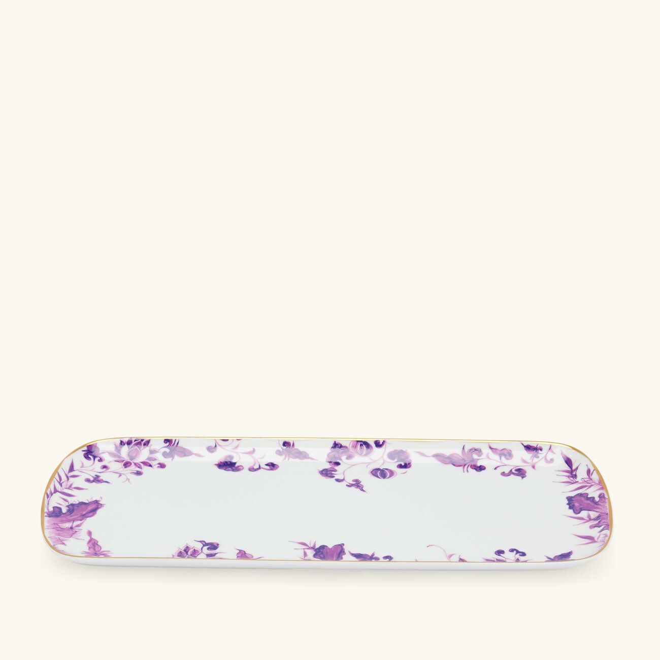 Prunus Cake Platter Rectangular Purple 38cm bernardaud prunus cake platter rectangular purple 38cm