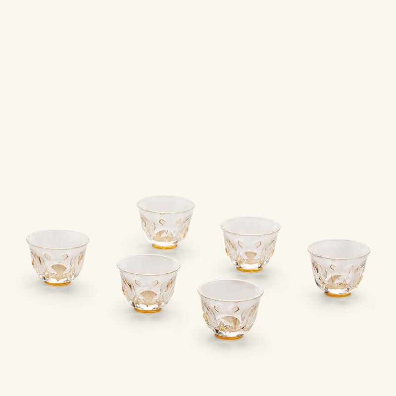 ريفليكشنز كوبنهاغن طقم من 6 فناجين قهوة عربية اسمي باللون الذهبي