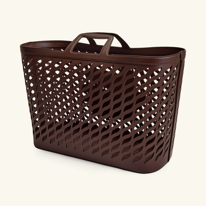 etro drill leather basket brown