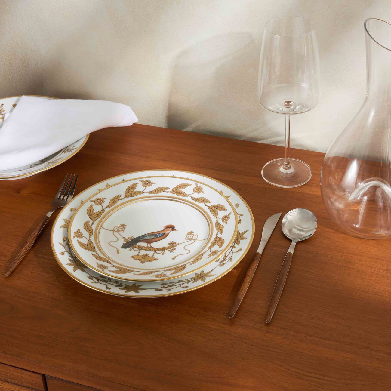 ginori 1735 voli re geai dessert plate round gold 22cm