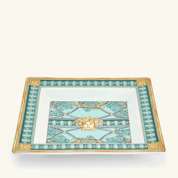 versace scala del palazzo verde trinket tray square small green