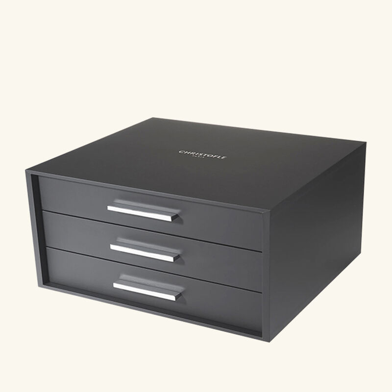 Storage Chest with 3 Drawers Black christofle storage chest with 3 drawers black