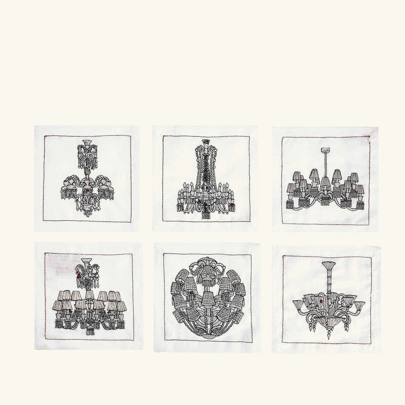 Chandeliers Cocktail Napkin White Set Of 6 kim seybert chandeliers cocktail napkin white set of 6
