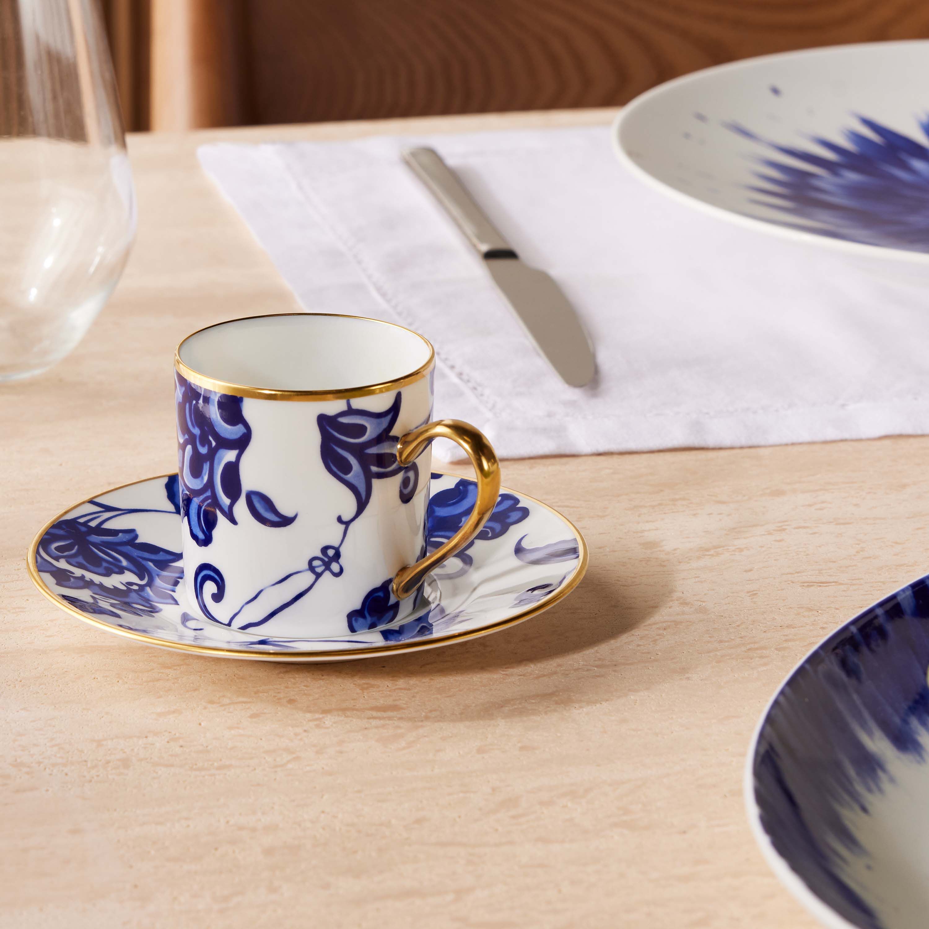 Bernardaud Prince Bleu Coffee Cup & Saucer Blue | Tanagra UAE