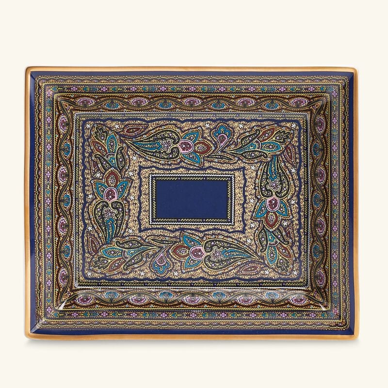 Cachemire Trinket Tray Rectangular Small Blue etro cachemire trinket tray rectangular small blue