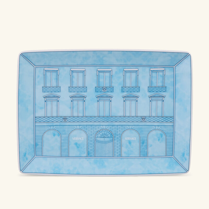 Palazzo Serving Platter Sqaure Blue 18cm versace palazzo serving platter sqaure blue 18cm