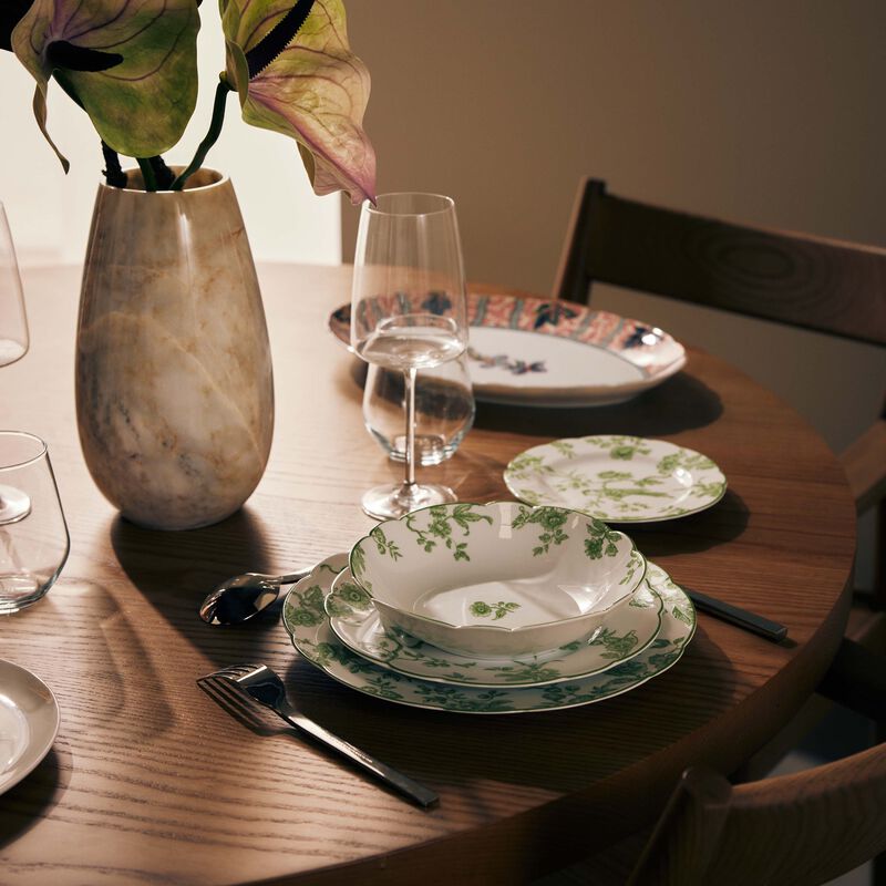 bernardaud albertine soup plate round green 19cm