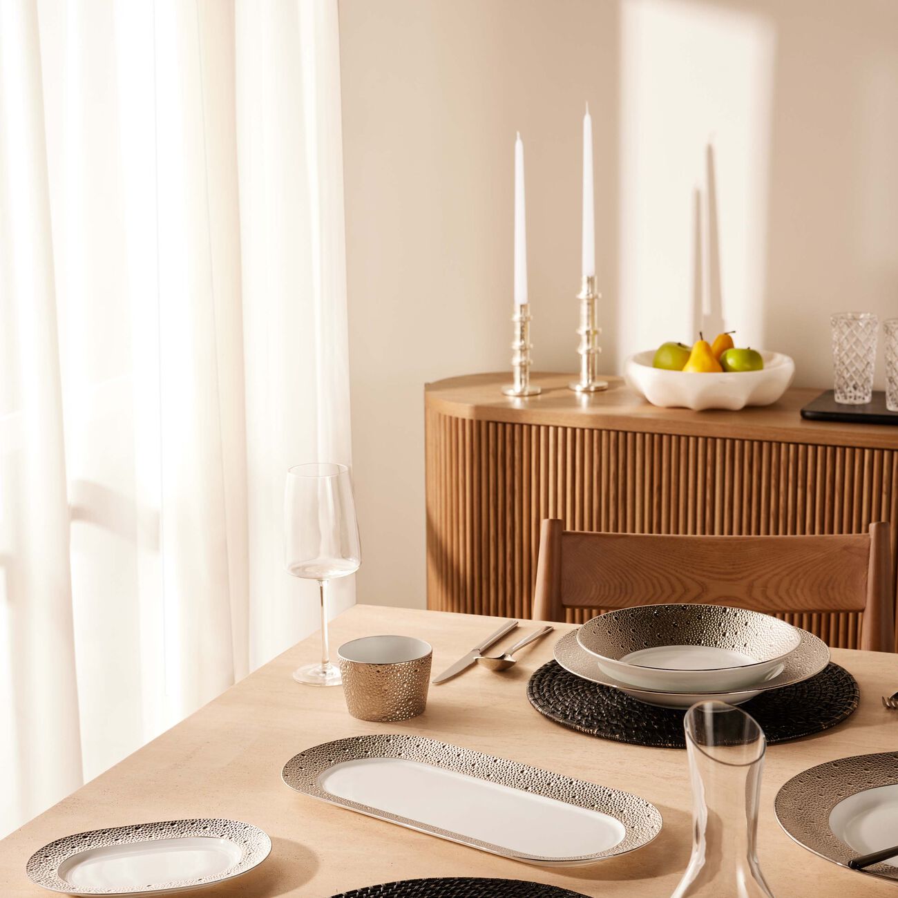 Ecume Serving Platter Rectangular Silver 39cm bernardaud ecume serving platter rectangular silver 39cm