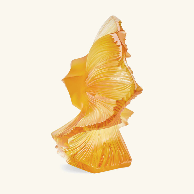 Fighting Fish Sculpture Medium Yellow lalique fighting fish sculpture medium yellow