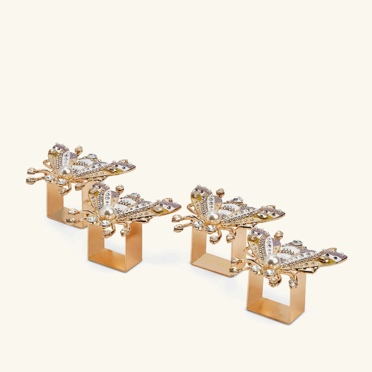 Glam Fly Napkin Ring Gold Set Of 4 kim seybert glam fly napkin ring gold set of 4
