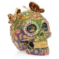 Rivera Skull with Butterflies Box Green jay strongwater rivera skull with butterflies box green