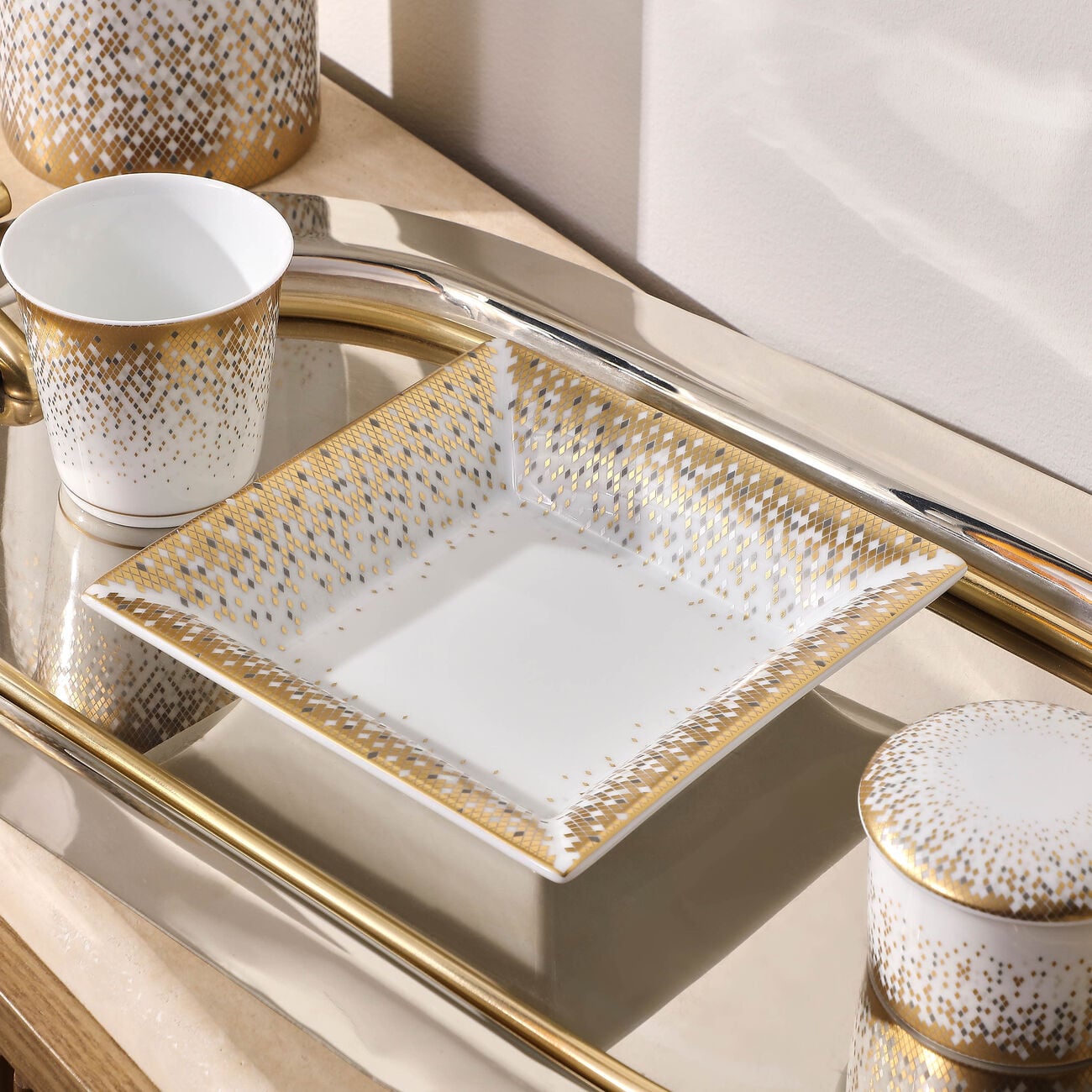 haviland souffle d or serving tray medium gold