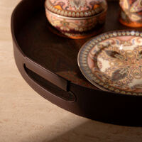 إيترو صينية أرنيكا المستديرة للتقديم باللون البني 43 سم