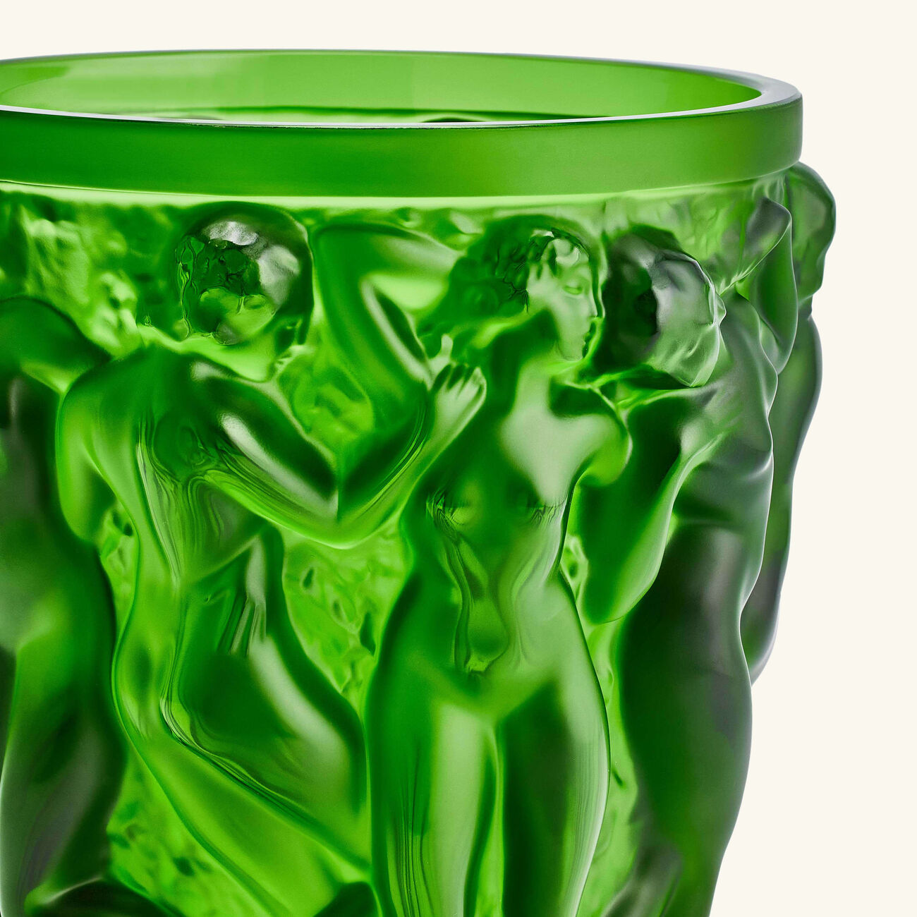 Bacchantes Vase Small Green lalique bacchantes vase small green