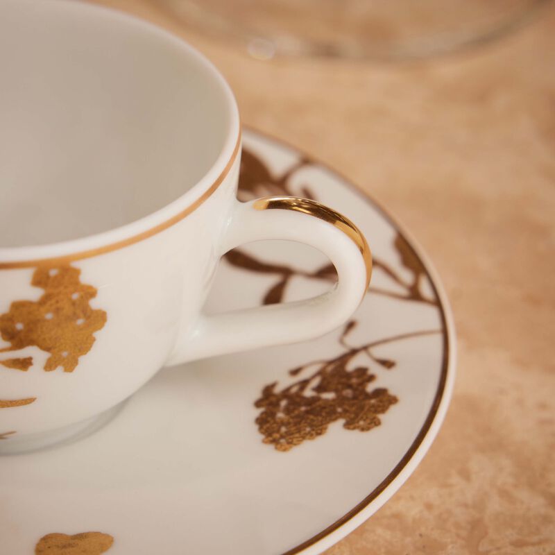 bernardaud v g tal or coffee cup   saucer gold set of 2