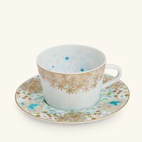 bernardaud tea cup   saucer blue set of 4