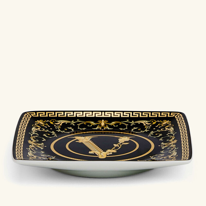 versace virtus gala trinket tray square black 15cm