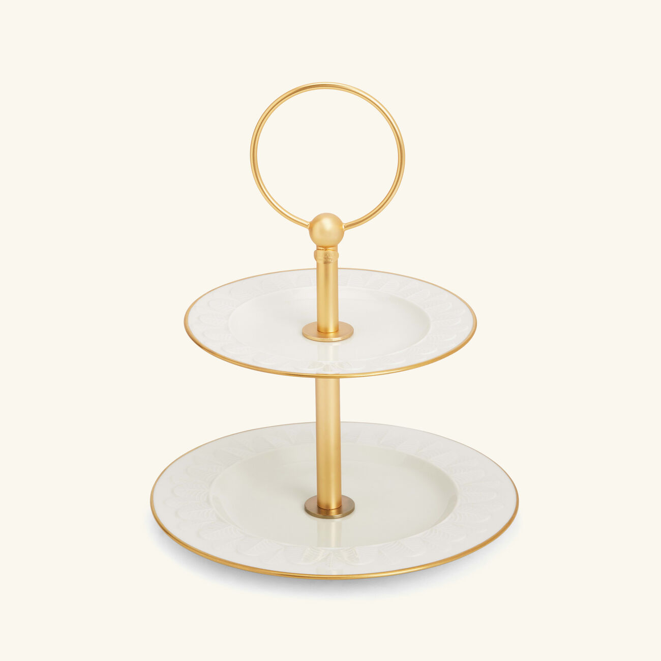 villari peacock 2 tier cake stand white