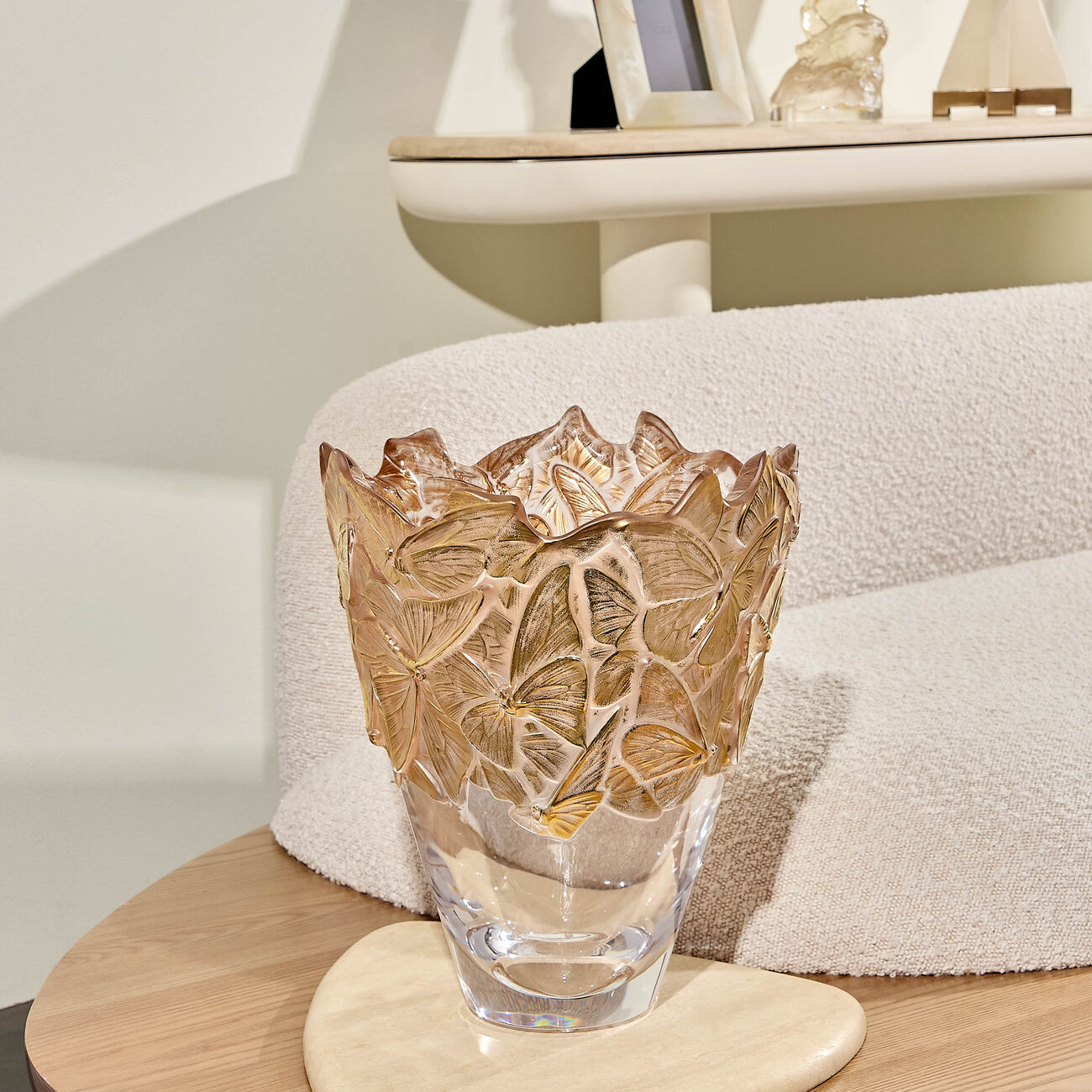 Papillons Vase Large Gold - Limited Edition 90 Pieces lalique papillons vase large gold limited edition 90 pieces