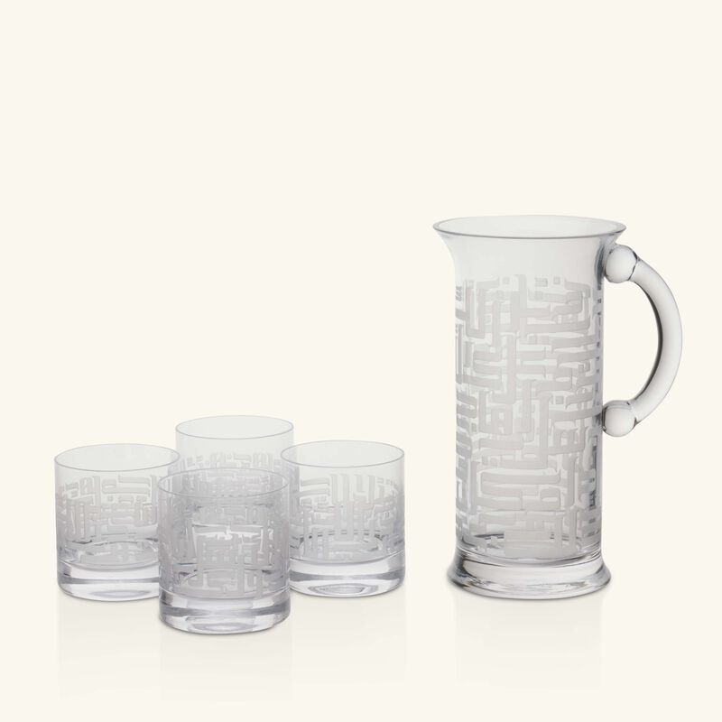 Dar Drinking Glass Clear with Jug Set of 5 dimlaj dar drinking glass clear with jug set of 5