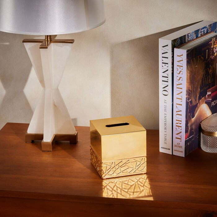 villari hiroito tissue box gold