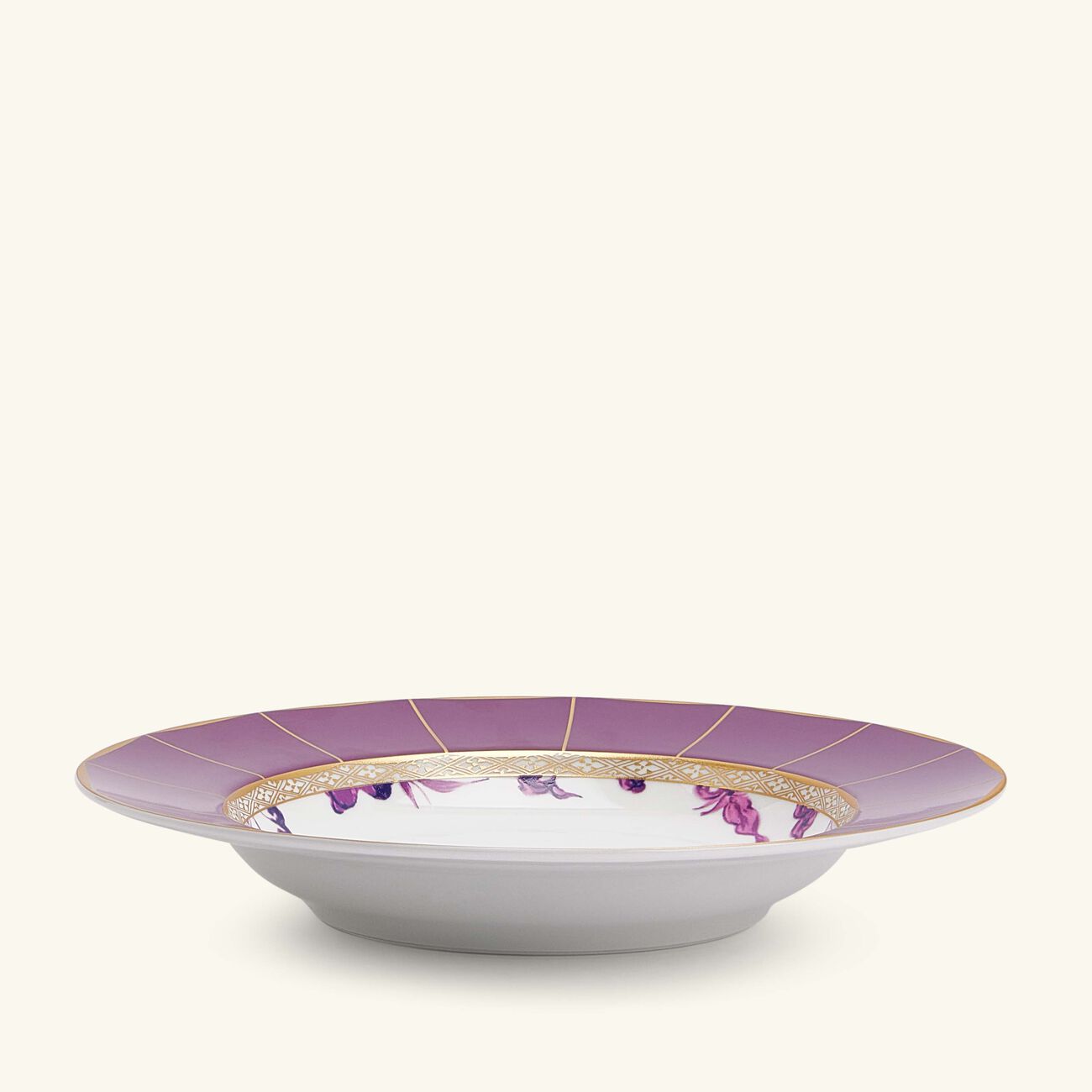 bernardaud prunus soup plate round purple 22cm