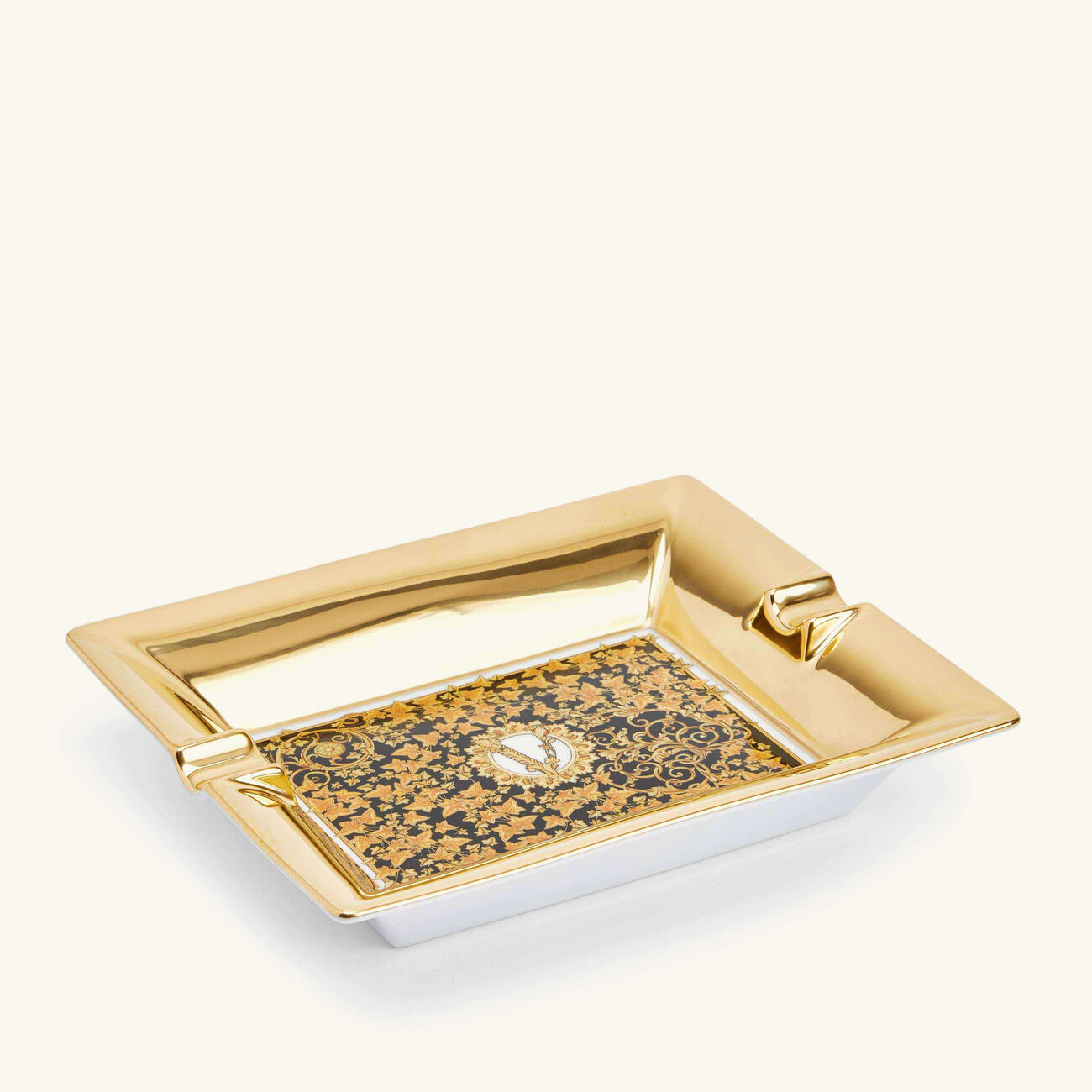 versace barocco mosaic ashtray rectangular small gold