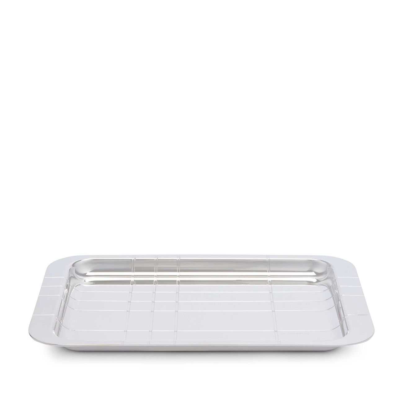 Graphik Serving Tray Rectangular Small Silver Plated christofle graphik serving tray rectangular small silver plated