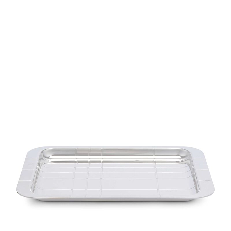 Graphik Serving Tray Rectangular Small Silver Plated christofle graphik serving tray rectangular small silver plated